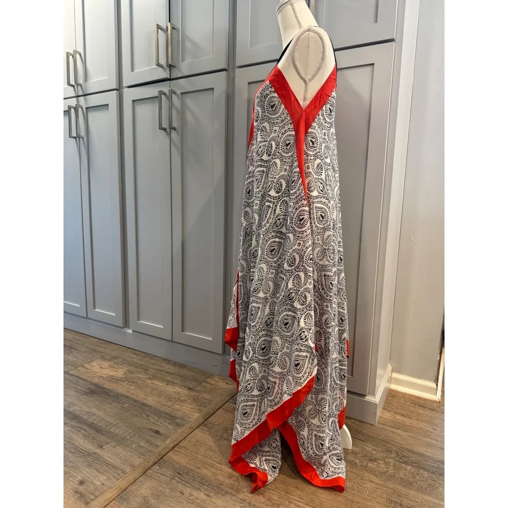 Roberta Roller Rabbit Paisley Maxi Dress One Size Viscose‎ Handkerchief Hem - Picture 2 of 8
